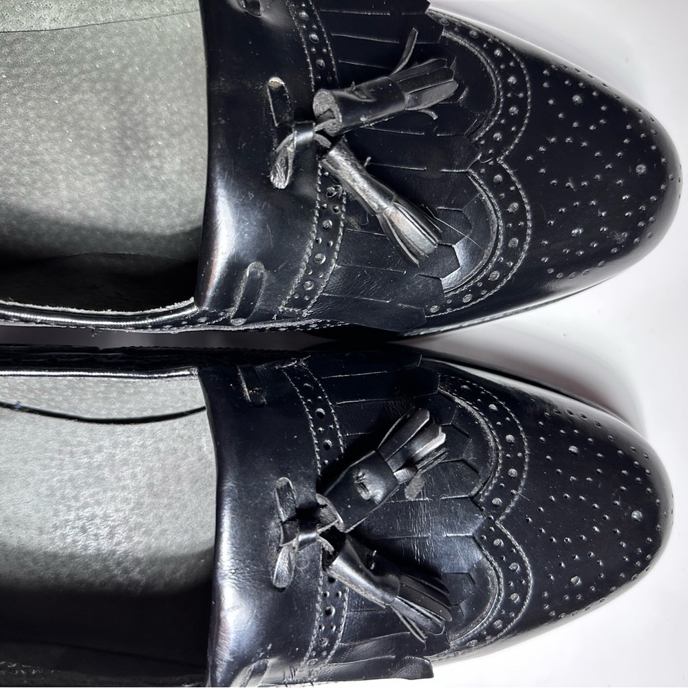 Bostonian Sz 10 EEE Tasseled Wingtip Slip-on Dress Shoes - Picture 4 of 12